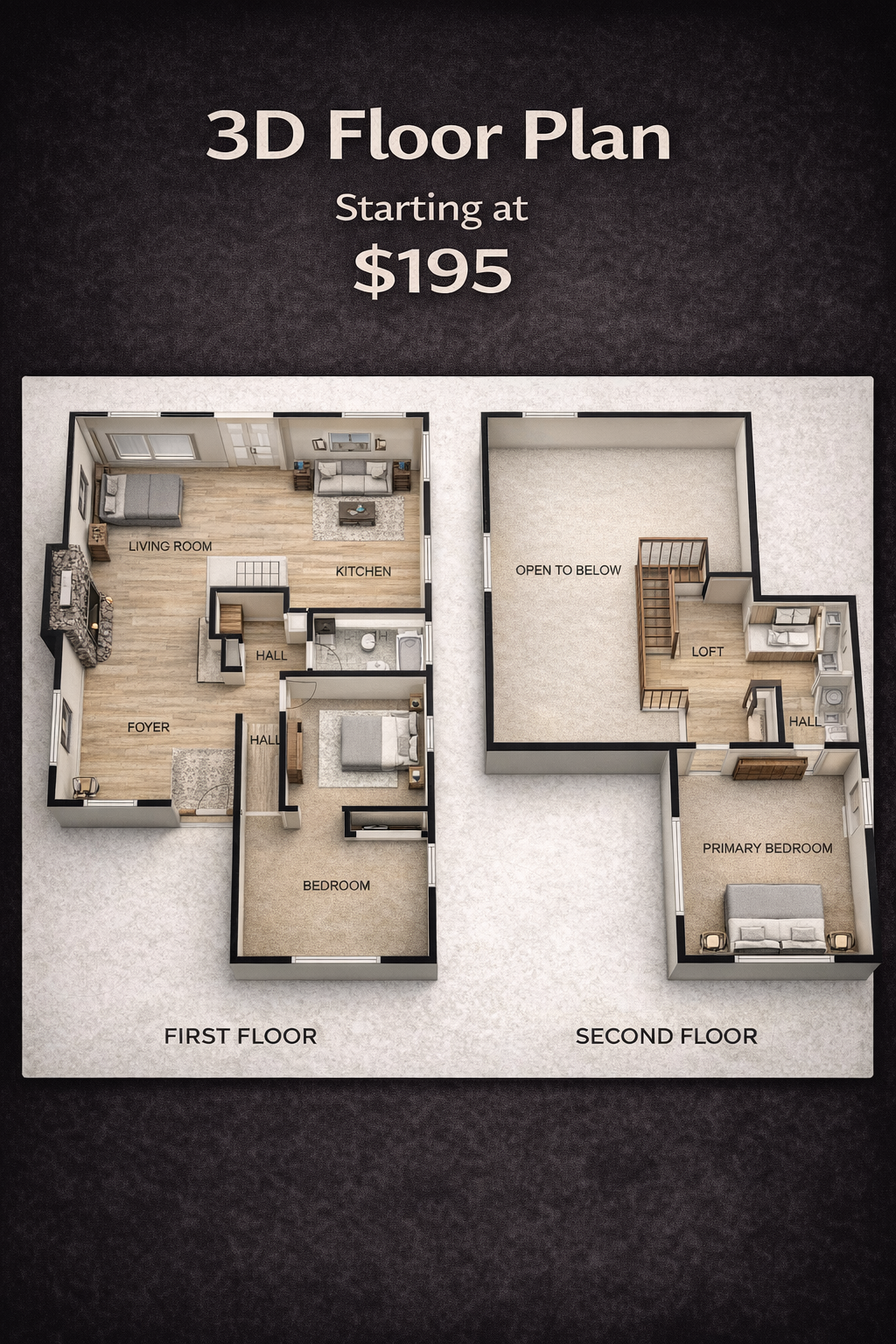 3D Full Color Floor Plan